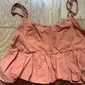 Maeve Orange Bubble Hem Top